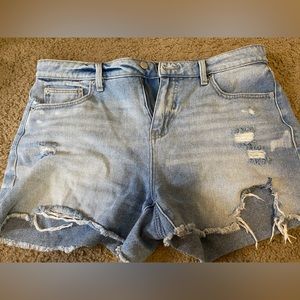There blue Jean shorts size 10. The brand is time and tru.
